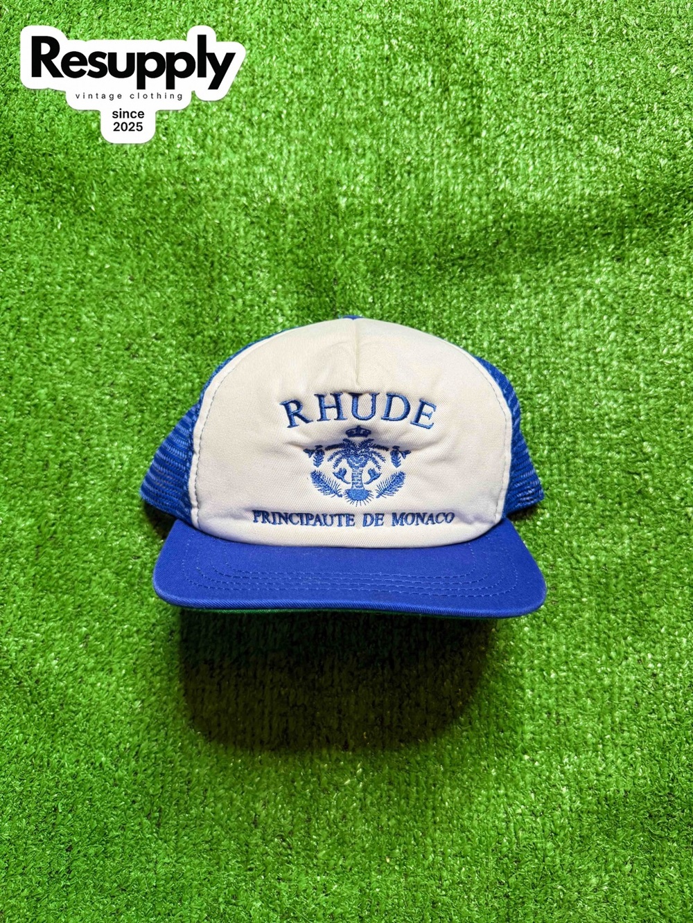 Rhude Royal Blue Mesh Trucker Hat